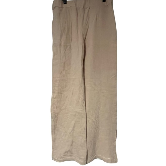 NWOT Sanctuary Cream Wide Leg Pull On Textured Pants 100% Cotton, Women's Size M - Picture 6 of 8